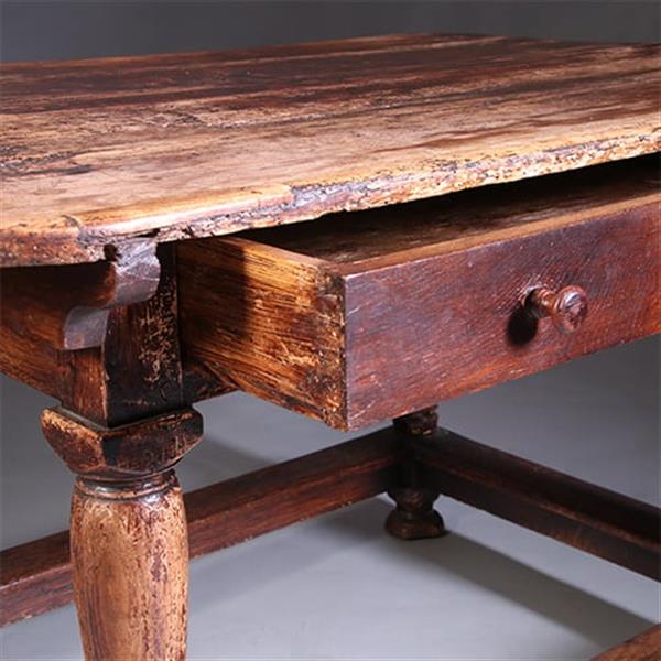 Grote foto doorleefde betaaltafel met brede lade ca 1825 no991405 s antiek en kunst stoelen en banken