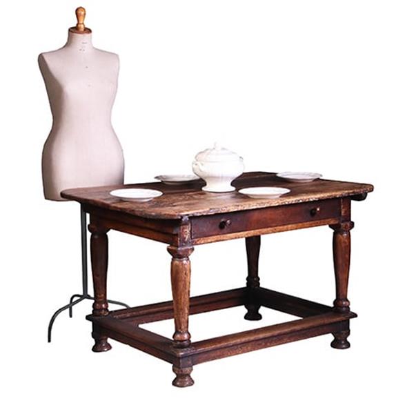 Grote foto doorleefde betaaltafel met brede lade ca 1825 no991405 s antiek en kunst stoelen en banken