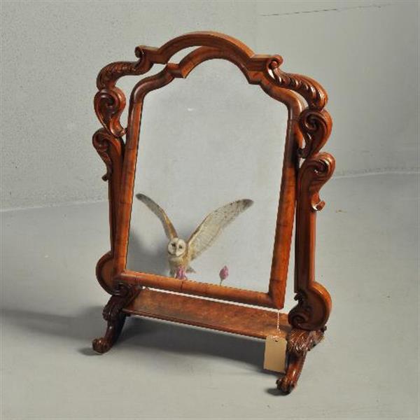 Grote foto antieke spiegels victoriaanse notenhouten passpiegel of kapspiegel ca. 1860 no.991416 hoogte 0 9 antiek en kunst spiegels