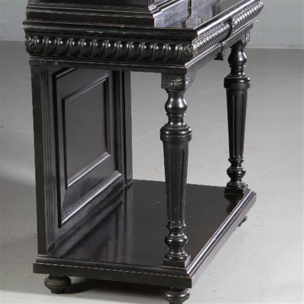 Grote foto monumentaal rariteitenkabinet of drankenkastje ca 1875 hollands zwart gepolitoerd no.990951 antiek en kunst stoelen en banken