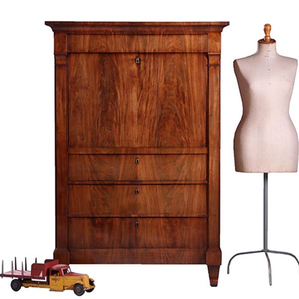 Grote foto strakke secretaire abattant of klep secretaire vroeg biedermeier mahonie 1825 no.610999 antiek en kunst overige in antiek gebruiksvoorwerpen