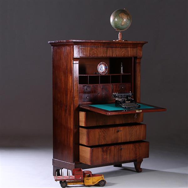 Grote foto strakke secretaire abattant of klep secretaire vroeg biedermeier mahonie 1825 no.610999 antiek en kunst overige in antiek gebruiksvoorwerpen