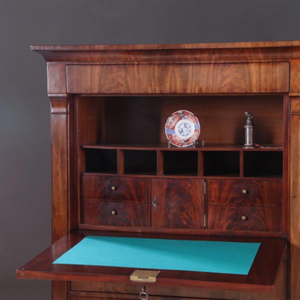 Grote foto strakke secretaire abattant of klep secretaire vroeg biedermeier mahonie 1825 no.610999 antiek en kunst overige in antiek gebruiksvoorwerpen
