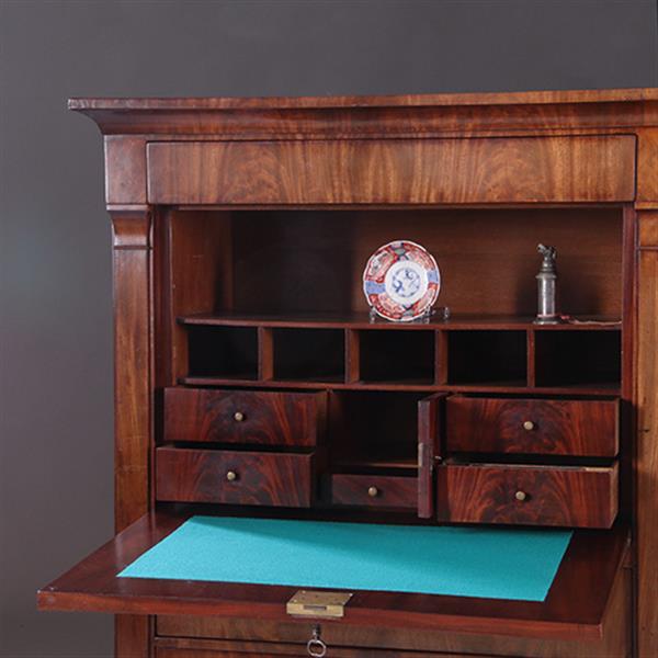 Grote foto strakke secretaire abattant of klep secretaire vroeg biedermeier mahonie 1825 no.610999 antiek en kunst overige in antiek gebruiksvoorwerpen