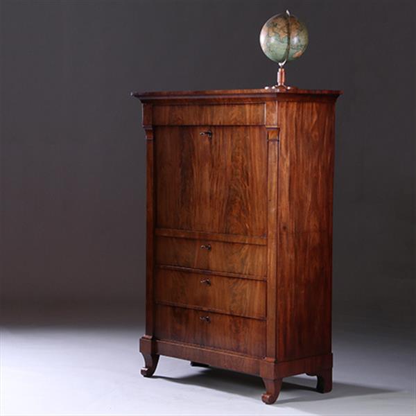 Grote foto strakke secretaire abattant of klep secretaire vroeg biedermeier mahonie 1825 no.610999 antiek en kunst overige in antiek gebruiksvoorwerpen