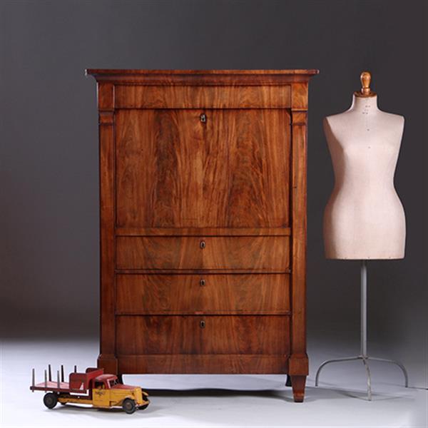 Grote foto strakke secretaire abattant of klep secretaire vroeg biedermeier mahonie 1825 no.610999 antiek en kunst overige in antiek gebruiksvoorwerpen
