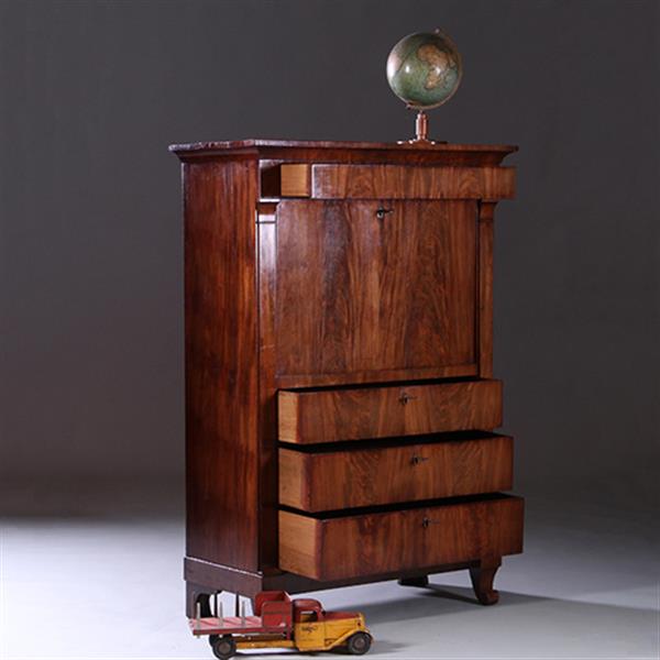 Grote foto strakke secretaire abattant of klep secretaire vroeg biedermeier mahonie 1825 no.610999 antiek en kunst overige in antiek gebruiksvoorwerpen