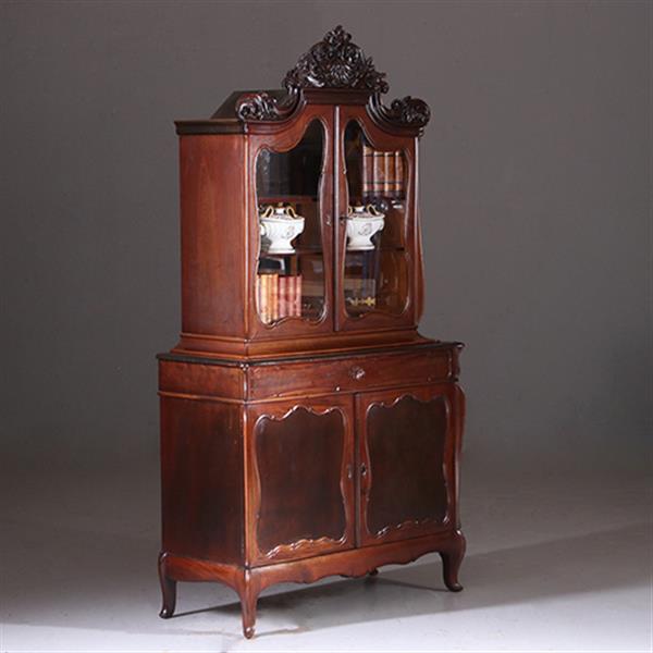 Grote foto hollands mahonie bonheur du jour gesigneerd horrix ca 1870 no.203011 antiek en kunst stoelen en banken