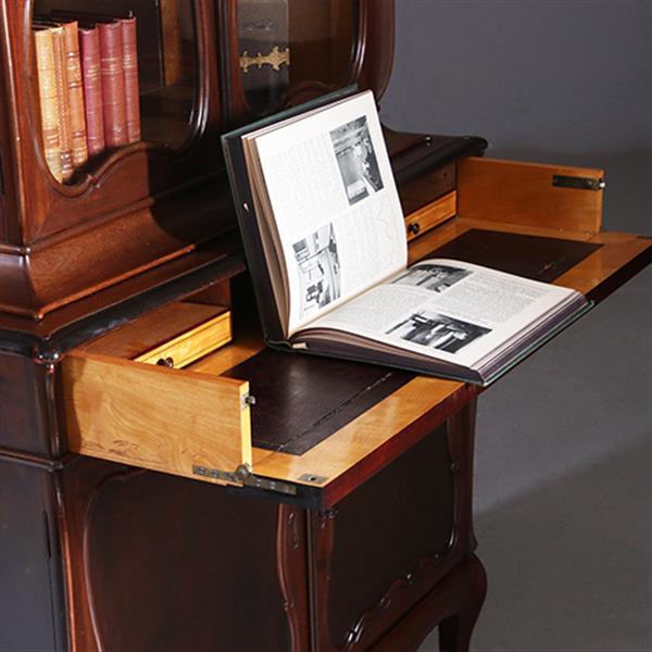 Grote foto hollands mahonie bonheur du jour gesigneerd horrix ca 1870 no.203011 antiek en kunst stoelen en banken