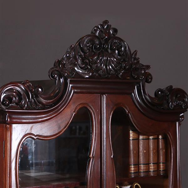 Grote foto hollands mahonie bonheur du jour gesigneerd horrix ca 1870 no.203011 antiek en kunst stoelen en banken