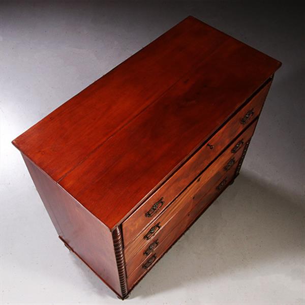 Grote foto commode laat victoriaans met bureau en groen ingelegd leder schrijfblad ca 1890 no.211110 antiek en kunst overige in antiek gebruiksvoorwerpen