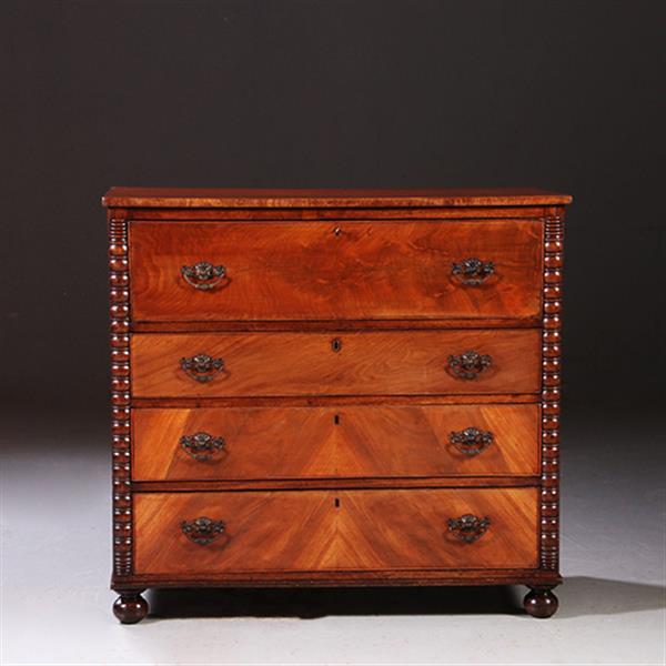 Grote foto commode laat victoriaans met bureau en groen ingelegd leder schrijfblad ca 1890 no.211110 antiek en kunst overige in antiek gebruiksvoorwerpen