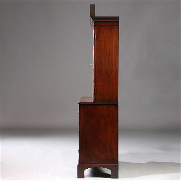 Grote foto boekenkast met bureau of buro bookcase ca 1825 met timpaan donker mahonie no.211760 antiek en kunst overige in antiek gebruiksvoorwerpen