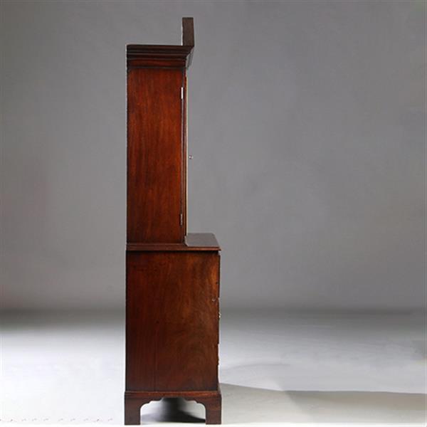Grote foto boekenkast met bureau of buro bookcase ca 1825 met timpaan donker mahonie no.211760 antiek en kunst overige in antiek gebruiksvoorwerpen