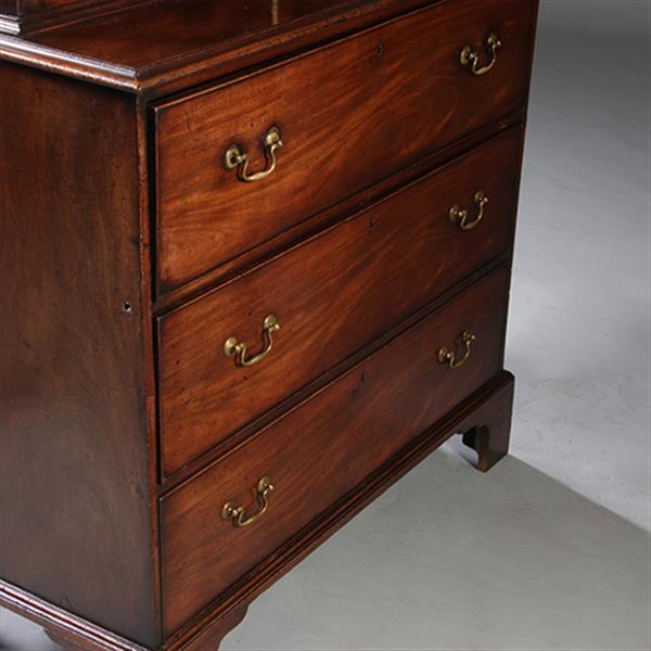 Grote foto boekenkast met bureau of buro bookcase ca 1825 met timpaan donker mahonie no.211760 antiek en kunst overige in antiek gebruiksvoorwerpen