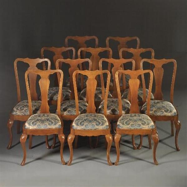 Grote foto antieke stoelen stel van 12 eetkamerstoelen ca. 1910 chippendale stijl incl. herstofferen naar wen antiek en kunst stoelen en banken