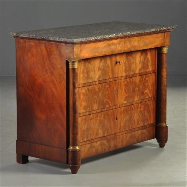 Grote foto antieke kasten grote empire commode ca. 1815 in bloemmahonie gemerkt wallaert a bruxelles met antiek en kunst stoelen en banken