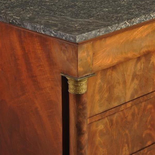 Grote foto antieke kasten grote empire commode ca. 1815 in bloemmahonie gemerkt wallaert a bruxelles met antiek en kunst stoelen en banken