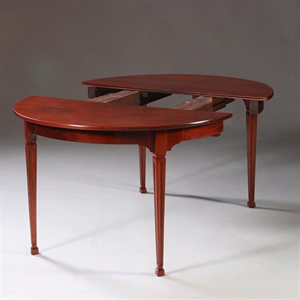 Grote foto hollandse smalle coulissentafel louis seize ca 1800 in mahonie op tapse poten no.922850 antiek en kunst stoelen en banken