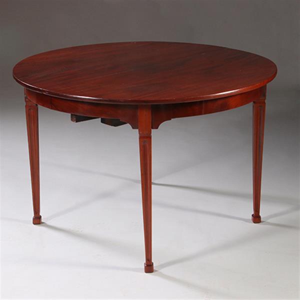 Grote foto hollandse smalle coulissentafel louis seize ca 1800 in mahonie op tapse poten no.922850 antiek en kunst stoelen en banken
