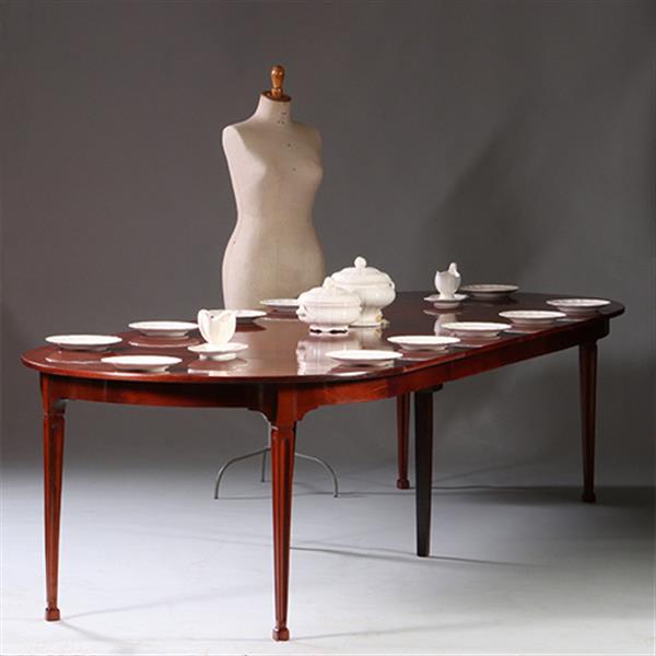 Grote foto hollandse smalle coulissentafel louis seize ca 1800 in mahonie op tapse poten no.922850 antiek en kunst stoelen en banken