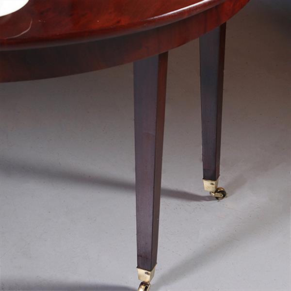 Grote foto empire coulissetafel ca 1810 in mahonie met bloemmahonie op sluierpoot met veel brons beslag no.96 antiek en kunst stoelen en banken