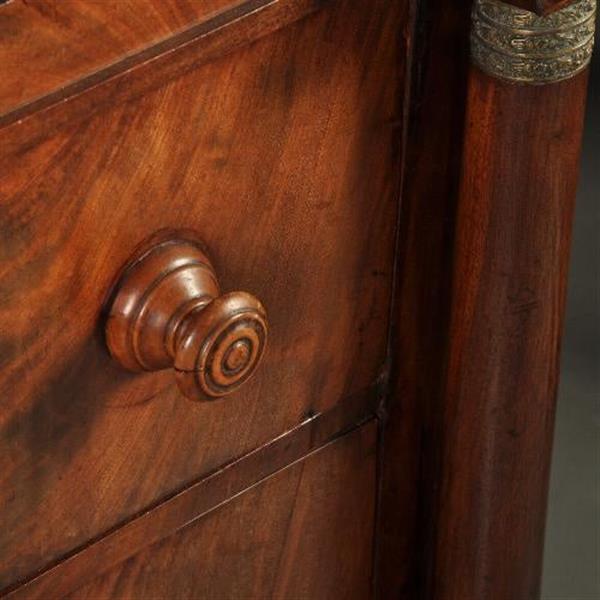 Grote foto antieke kast empire kabinet ca. 1810 met vrijstaande kolommen mahonie no.211001 antiek en kunst stoelen en banken