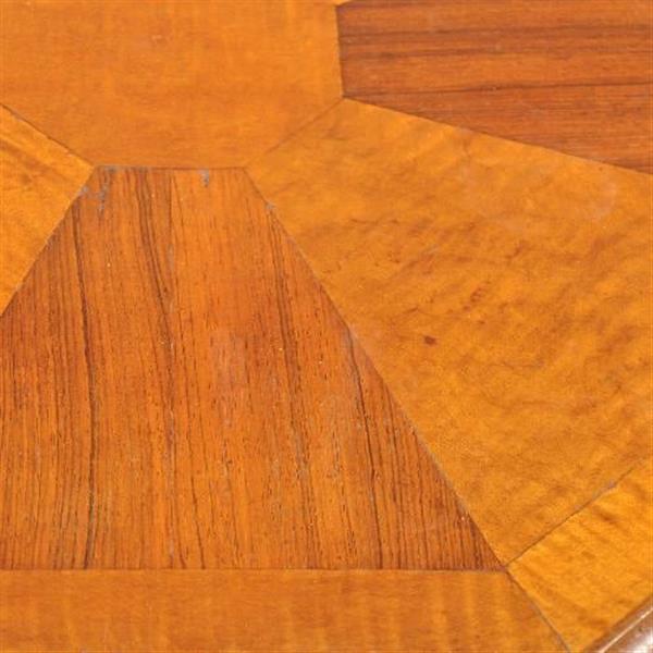 Grote foto antieke bijzettafels wijntafeltje 8 kantig ingelegd notenhouten tafeltje op strakke poot ca. 1920 antiek en kunst stoelen en banken