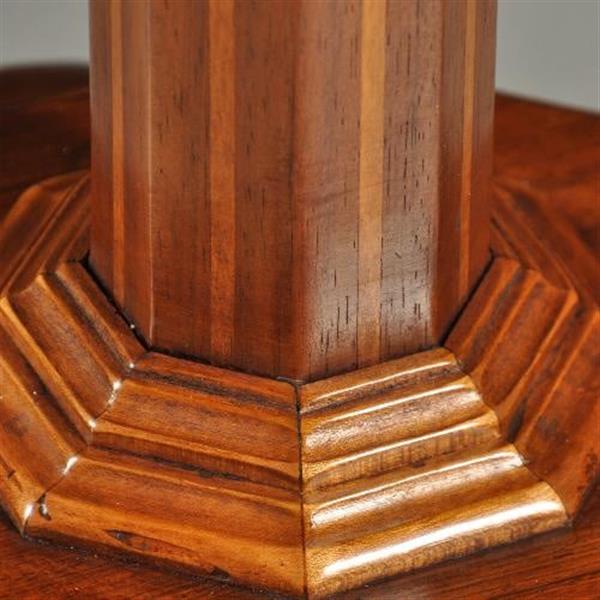 Grote foto antieke bijzettafels wijntafeltje 8 kantig ingelegd notenhouten tafeltje op strakke poot ca. 1920 antiek en kunst stoelen en banken