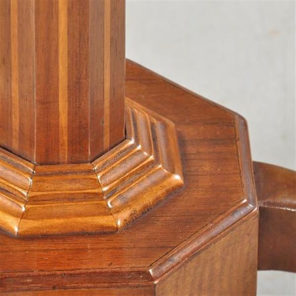 Grote foto antieke bijzettafels wijntafeltje 8 kantig ingelegd notenhouten tafeltje op strakke poot ca. 1920 antiek en kunst stoelen en banken