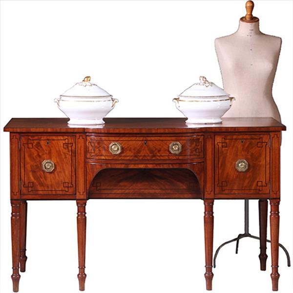 Grote foto regency sideboard in bloemmahonie met ebbenhout en brons ca 1825 no.222145 antiek en kunst stoelen en banken