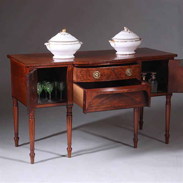 Grote foto regency sideboard in bloemmahonie met ebbenhout en brons ca 1825 no.222145 antiek en kunst stoelen en banken
