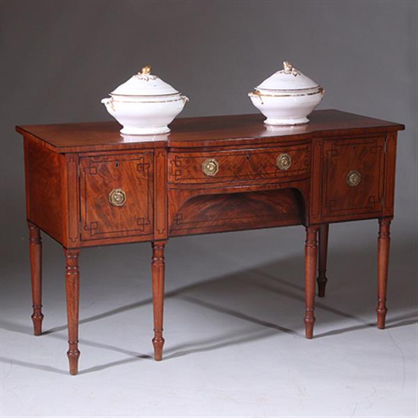 Grote foto regency sideboard in bloemmahonie met ebbenhout en brons ca 1825 no.222145 antiek en kunst stoelen en banken