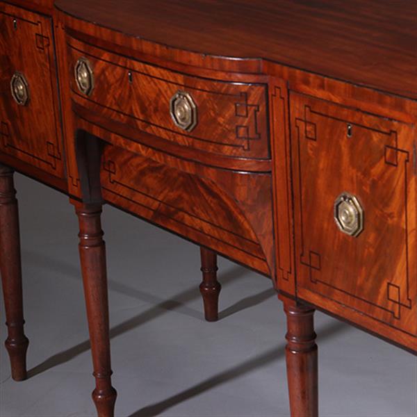 Grote foto regency sideboard in bloemmahonie met ebbenhout en brons ca 1825 no.222145 antiek en kunst stoelen en banken