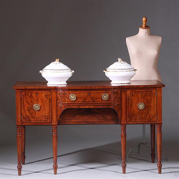 Grote foto regency sideboard in bloemmahonie met ebbenhout en brons ca 1825 no.222145 antiek en kunst stoelen en banken