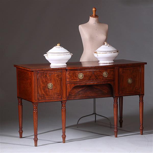 Grote foto regency sideboard in bloemmahonie met ebbenhout en brons ca 1825 no.222145 antiek en kunst stoelen en banken