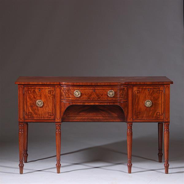 Grote foto regency sideboard in bloemmahonie met ebbenhout en brons ca 1825 no.222145 antiek en kunst stoelen en banken
