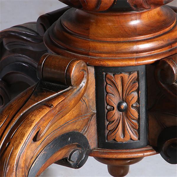 Grote foto lange eetkamertafel wortelnoten willem iii ca 1875 permanente lengte no.212825 antiek en kunst stoelen en banken