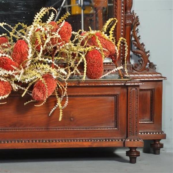 Grote foto antieke spiegels reusachtige halspiegel met jardini re ca. 1875 hollands mahonie no.411569 hoogt antiek en kunst spiegels