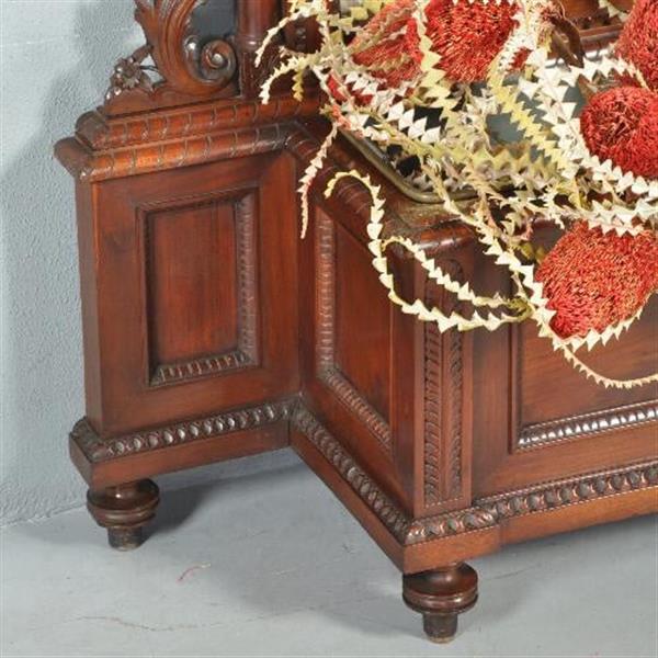 Grote foto antieke spiegels reusachtige halspiegel met jardini re ca. 1875 hollands mahonie no.411569 hoogt antiek en kunst spiegels