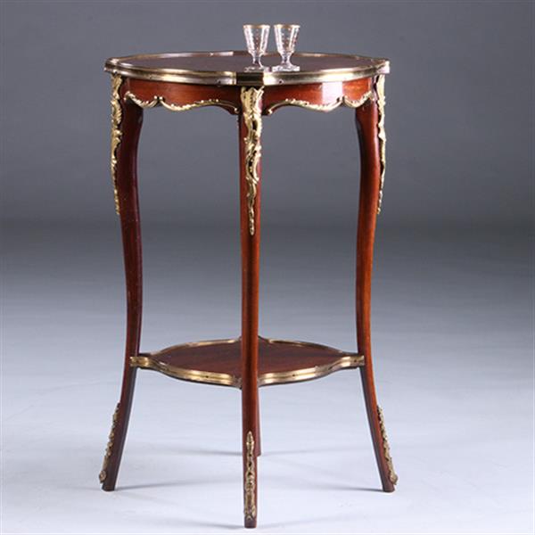 Grote foto franse lampetafel gueridon ca 1900 met geschulpt blad in mahonie met brons no.222155 antiek en kunst stoelen en banken