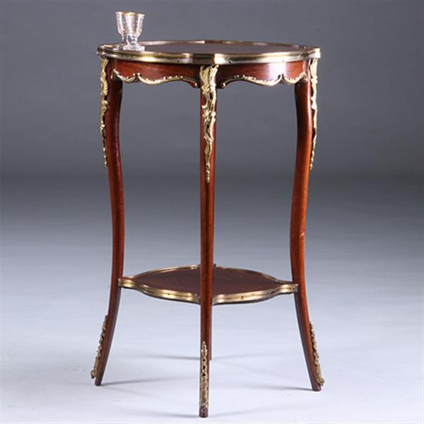 Grote foto franse lampetafel gueridon ca 1900 met geschulpt blad in mahonie met brons no.222155 antiek en kunst stoelen en banken