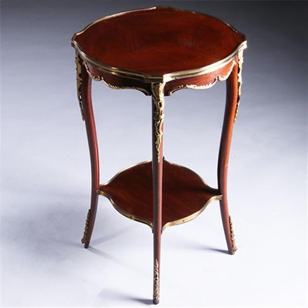 Grote foto franse lampetafel gueridon ca 1900 met geschulpt blad in mahonie met brons no.222155 antiek en kunst stoelen en banken