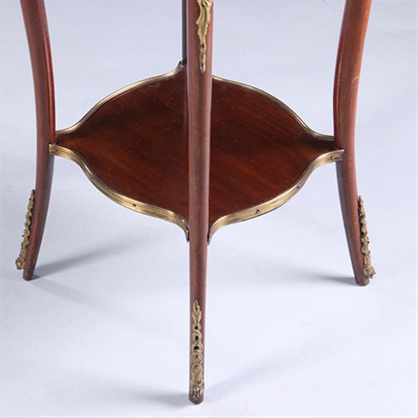 Grote foto franse lampetafel gueridon ca 1900 met geschulpt blad in mahonie met brons no.222155 antiek en kunst stoelen en banken