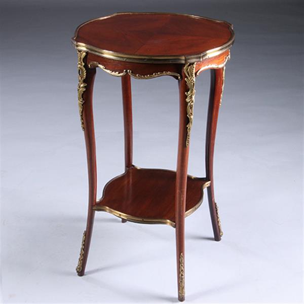 Grote foto franse lampetafel gueridon ca 1900 met geschulpt blad in mahonie met brons no.222155 antiek en kunst stoelen en banken