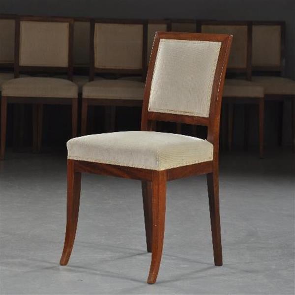 Grote foto antieke stoelen stel van 14 strakke mahonie eetkamerstoelen stoelen ca. 1880 incl bekleding naar w antiek en kunst stoelen en banken