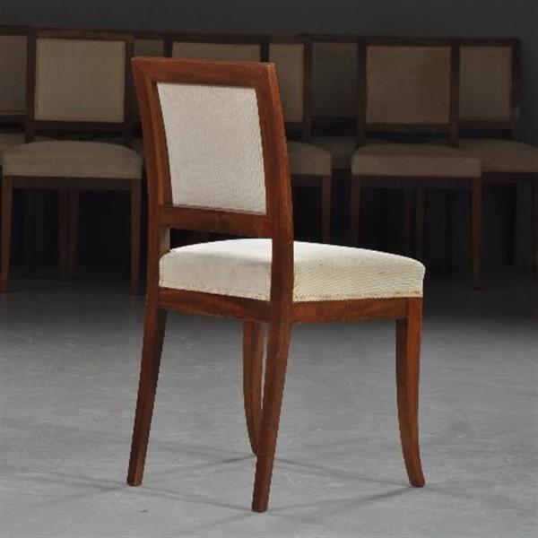 Grote foto antieke stoelen stel van 14 strakke mahonie eetkamerstoelen stoelen ca. 1880 incl bekleding naar w antiek en kunst stoelen en banken