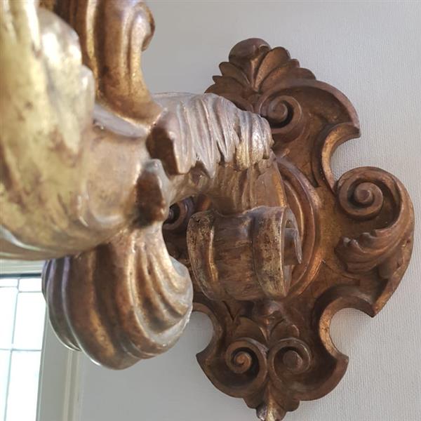 Grote foto stel van 2 zeer grote wandkandelaren wand appliques ca. 1860 in verguld hout no.249982 antiek en kunst overige in antiek gebruiksvoorwerpen