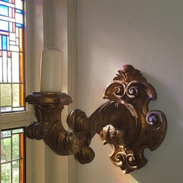 Grote foto stel van 2 zeer grote wandkandelaren wand appliques ca. 1860 in verguld hout no.249982 antiek en kunst overige in antiek gebruiksvoorwerpen