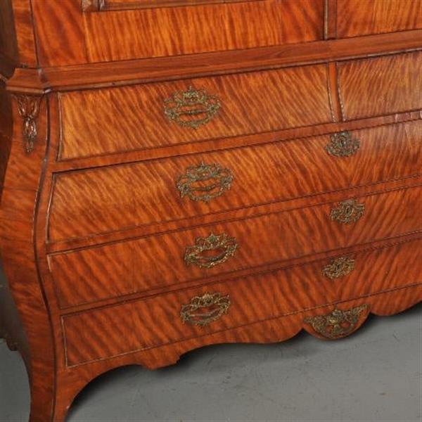 Grote foto antieke kast satijnhouten hollands kabinet ca. 1775 no.511854 antiek en kunst stoelen en banken